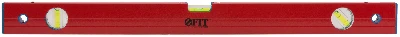 Уровень ''Стандарт'', 3 глазка, красный корпус, фрезерованная рабочая грань, шкала 600 мм FIT 18056