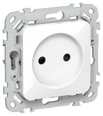 FLITE Розетка без заземления с защитными шторками безвинтовое крепление 10А РСш01-1-ФлБ белый IEK