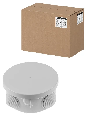 Распаячная коробка ОП D85х40мм, крышка, IP54, 4 входа