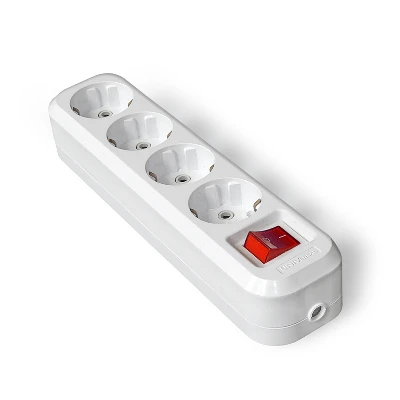 Колодка удлинителя 4 поста с выключателем с заземлением UNIVersal S304