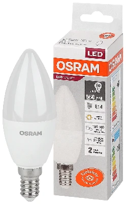 Лампа светодиодная LED 7 Вт E14 3000К 560Лм свеча 220 В (замена 60Вт) OSRAM LEDVANCE 4058075578883