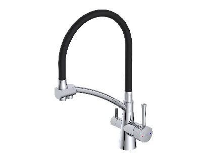 Смеситель для кухни с фильтром для питьевой воды и гибким изливом L1014MGFB