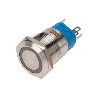 Кнопка антивандальная 19 250В Фикс (5с) ON-OFF/OFF-ON подсв/зеленая REXANT 36-3443