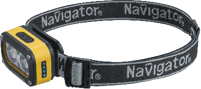 Фонарь светодиодный NPT-H43-ACCU 1LED белый, 3 Вт + 1 LED желтый, 3Вт налобный аккумуляторный