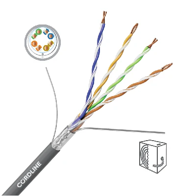 Витая пара СORDLINE F/UTP 5e Сu 4х2х0.48 PVC IN MID серый 305м