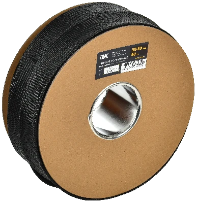 Оплетка кабельная 50-60мм полиэстер 50м черная IEK UBS10-PL-5075-050-K02