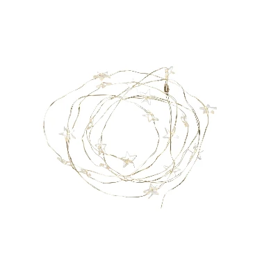 Гирлянда светодиодная на батарейках 2AA (не в/к) Звездочки мини 19м 20 светодиодов Теплый Провод прозрачный ULD-S1900-020/STB/2AA WARM WHITE IP20 STARS MINI