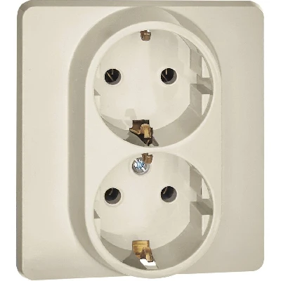 Розетка 2 x 2К+З немецкий стандарт 16 А 250 В~ INSPIRIA слоновая кость Legrand 673751