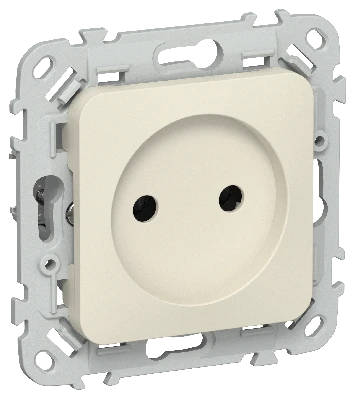 FLITE Розетка без заземления без защитных шторок безвинтовое крепление 10А РС01-1-ФлСл сливочный IEK