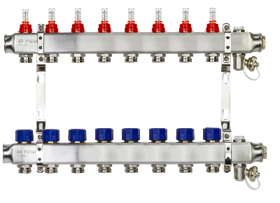 Коллекторная группа SSM-8RF set 8 контуров 1' x 3/4' с расходомерами и кронштейнами Ридан 088U0958R