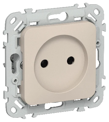 FLITE Розетка без заземления без защитных шторок безвинтовое крепление 10А РС01-1-ФлЛ льняной IEK