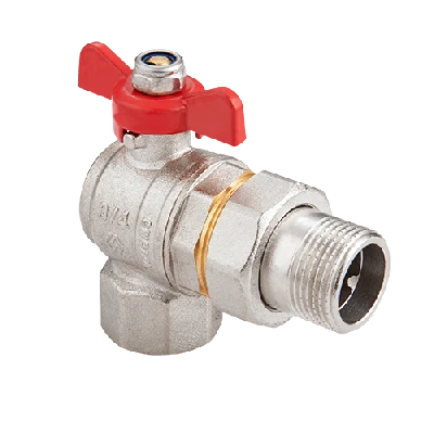 Кран шаровый угловой со сгоном 3/4' ВН ручка бабочка MVI BV.522.05