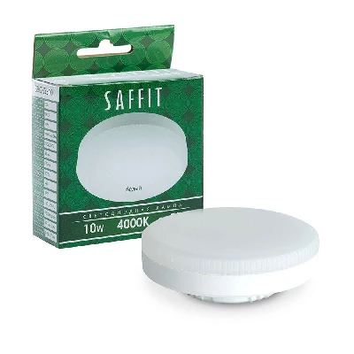 Лампа светодиодная LED 10вт GX53 белый таблетка SAFFIT SBGX5310 55228