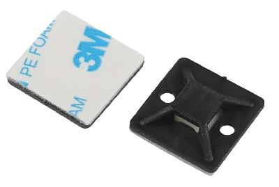 Площадка самоклеящаяся под хомуты 20х20 мм чёрная 50 штук NO-225-343