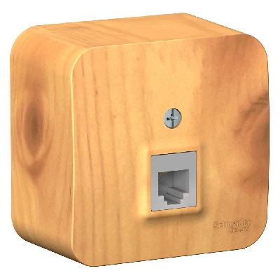 Розетка BLANCA наружная телефонная RJ11, с изолирующей пластиной, ясень