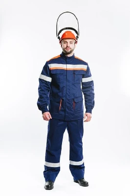 Костюм летний для защиты от термических рисков электрической дуги СП011-Л 20.1 кал/см2 (куртка+брюки), р. 112-116/170-176
