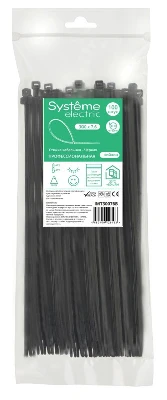 Стяжка кабельная MultiSet 300х7.6 Чёрная (100шт)