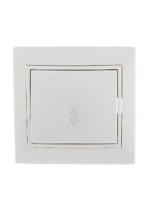 Выключатель одноклавишный, проходной, с белой вставкой Lezard 701-0202-105
