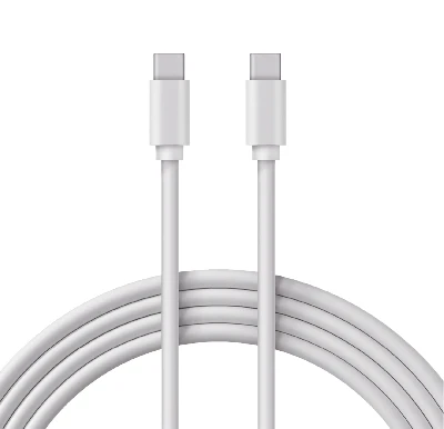 Кабель Type-C - Type-C 3A, 1m, PVC, white, 18-1828,