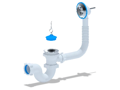 Сифон для ванны АНИ 1 1/2' x 40 с выпуском и переливом АНИ пласт E150