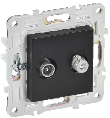 SKANDY Розетка двойная TV+SAT SK-A13Bl черный IEK SK-AF20-O-K02