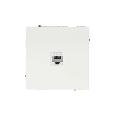 Компьютерная розетка RJ-45 без шторки, кат.5е одинарная, KANT, белый песок