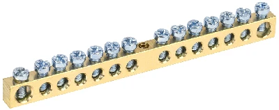 Шина нулевая с заземлением 6х9мм 14/1 крепление по центру IEK YNN10-14-100