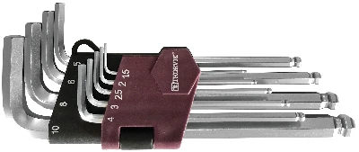 Набор ключей торцевых шестигранных с шаром, H1.5-H10, 9 предметов Thorvik HKB9S 053075