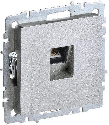 BRITE Розетка компьютерная RJ45 кат.5E РК10-БрА алюминий IEK BR-K10-1-K47