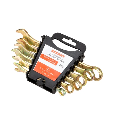 Набор ключей комбинированных (8, 10, 12, 13, 14, 17 мм), (упак - 6 шт.), желтый цинк REXANT 12-5841-2