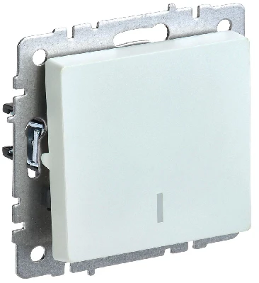 BRITE Выключатель одноклавишный с индикацией 10А ВС10-1-1-БрЖ жемчуг IEK BR-V10-1-10-K36