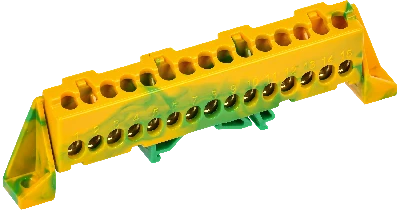 TEKFOR Шина PE земля в комбинированном DIN-изоляторе Стойка 6х9-15-ЖЗ IEK