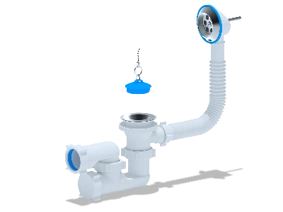 Сифон для ванны АНИ 1 1/2' x 40 с выпуском и переливом регулируемый АНИ пласт E250