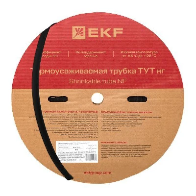 Трубка термоусаживаемая ТУТ нг 12/6 черная рулон PROxima EKF tut-12-b