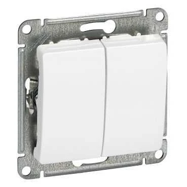 GLOSSA Выключатель двухклавишный в рамку белый сх.5 Systeme Electric GSL000151