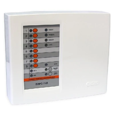 Прибор приемно-контрольный охранно-пожарный ВЭРС-ПК8ПТ версия 3.2, пластмассовый корпус, считыватель ТМ, 2 ключа ТМ, 8 шлейфов сигнализации ВЭРС-ПК8ПТ вер3.2 00084341