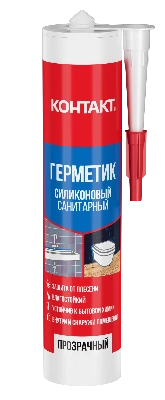 Герметик силиконовый санитарный прозрачный 280 мл КОНТАКТ 24494