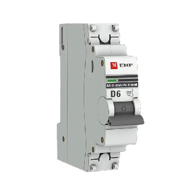 Автоматический выключатель 1P 6А (D) 6кА ВА 47-63M c одним магнитным расцепителем