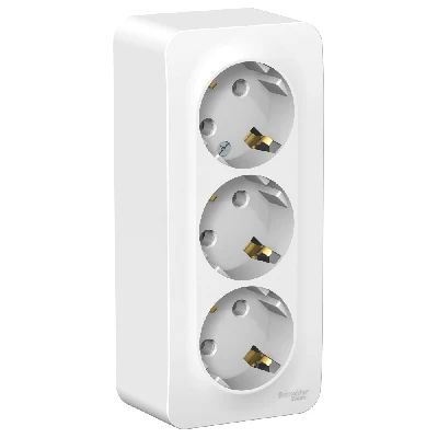 BLANCA Розетка наружная 3-я с заземлением без шторок с изолирующей пластиной 16А, 250В, белый Systeme Electric BLNRA010311