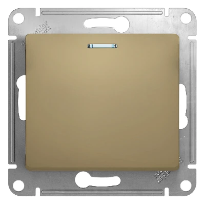 GLOSSA Переключатель одноклавишный с подсветкой в рамку титан схема 6а Systeme Electric GSL000463