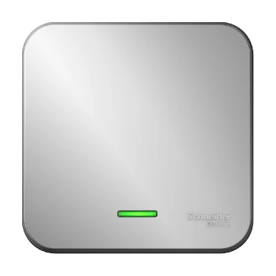 Выключатель BLANCA одноклавишный наружный (схема 1) с подсветкой и изоляционной пластиной 10а 250b алюминий