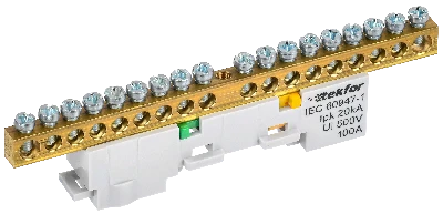 TEKFOR Шина PE земля неизолированная на универсальном держателе 6х9-18-Ж IEK