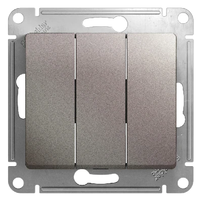 GLOSSA выключатель 3-клавишный сх.3 платина Systeme Electric GSL001231