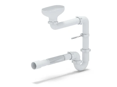 Сифон для мойки АНИ 1 1/2' x 40 прямоточный смещенный с разрывом струи с гибкой трубой 40x40/50 АНИ пласт DR5015