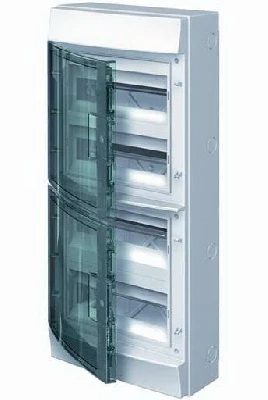 Щит распределительный навесной ЩРн-п-48 пластиковый Mistral65 серая прозрачная дверь с клеммами IP65 (65P12X42A) ABB 1SLM006501A1207