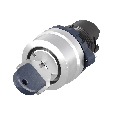 Головка переключателя с ключом на 2 положения с возвратом стандартная ручка, черный, алюминий