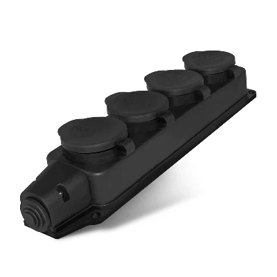 Колодка четырехместная однофазная с заглушками (каучук) UNIVersal 1029