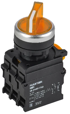 Переключатель с подсв. 2 полож. 1NO+1NC жёлтый MASTER IEK