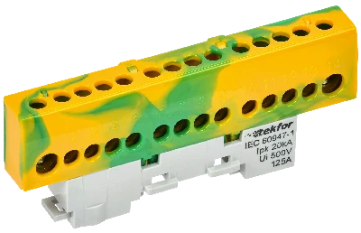 TEKFOR Шина PE земля изолированная на универсальном держателе 8х12-14-ЖЗ IEK