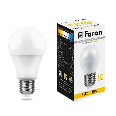 Лампа светодиодная LED 5вт Е27 теплый шар FERON LB-38 25404